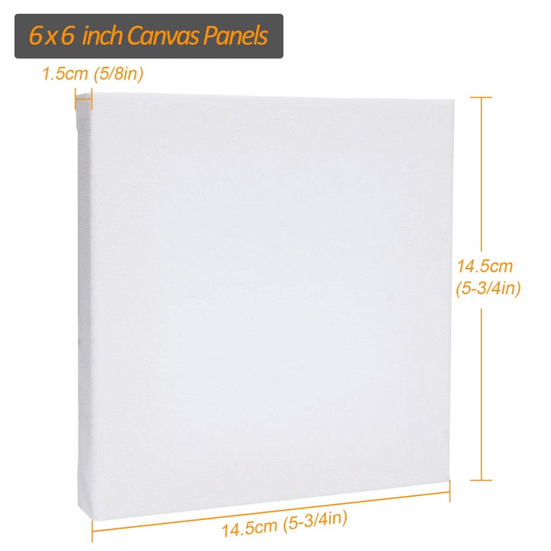 STARVAST Mini Canvas Panels 6 x 6 inch Pack of 24, STARVAST Cotton Pre-Stretched Small Canvas Boards Blank Canvases for Paintings Craft Small Acrylics Oil Art Projects - Image 2